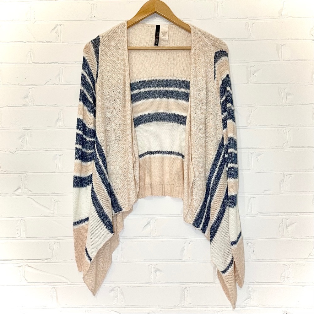 Pink & Blue Pastel Knit Oversized Boho Shrug Small